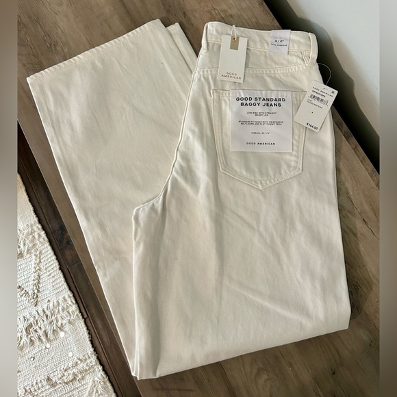 Good American Good Standard Baggy Jeans in Cloud White - Size 4/27 NWT - Picture 6 of 6
